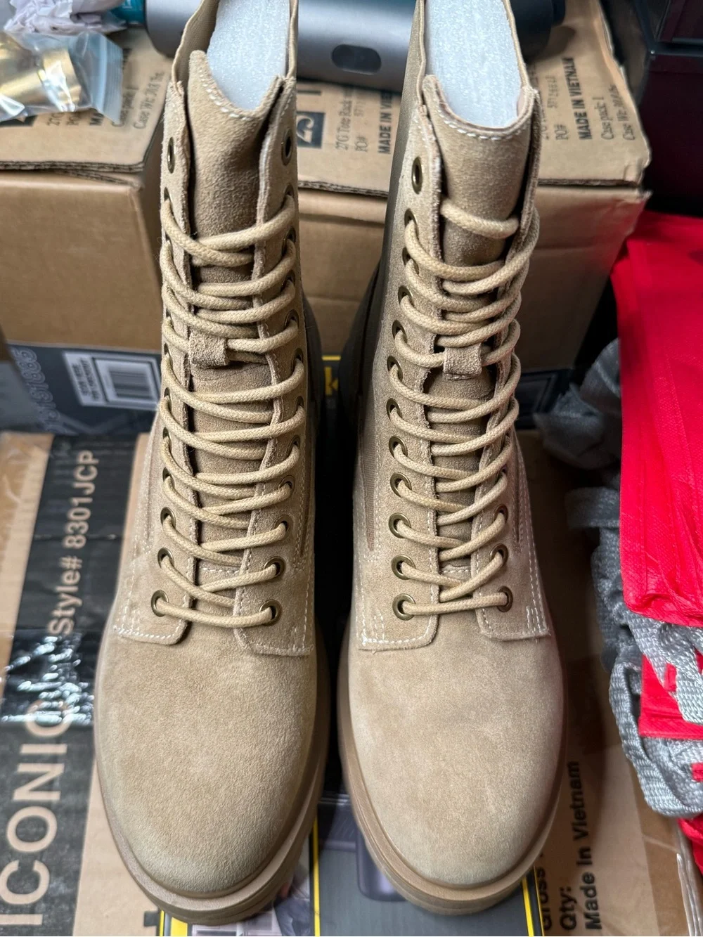 Steve Madden Women’s Size 8.5 Khaki Lace-Up Combat Boot New